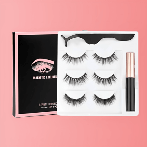 Lot de 10 paires de faux-cils magnétiques réutilisables – Avec eyeliner magnétique et pince applicatrice – Look naturel et élégant